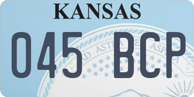 KS license plate 045BCP