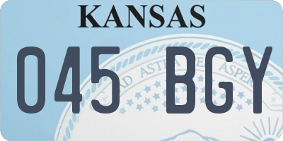 KS license plate 045BGY