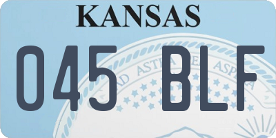 KS license plate 045BLF