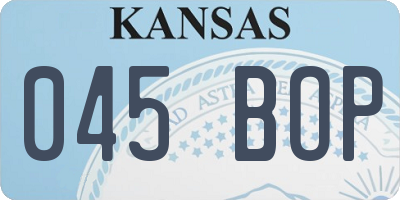 KS license plate 045BOP