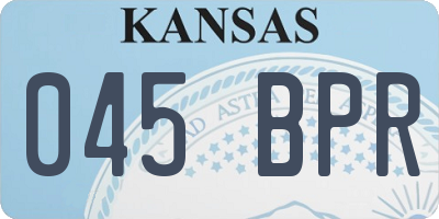 KS license plate 045BPR