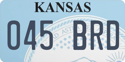 KS license plate 045BRD