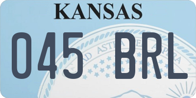 KS license plate 045BRL