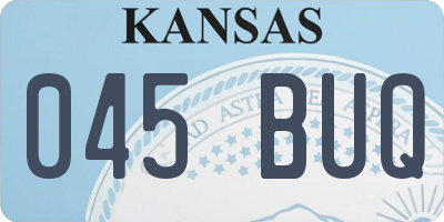 KS license plate 045BUQ