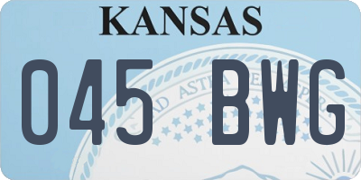 KS license plate 045BWG