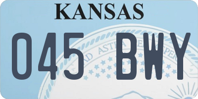 KS license plate 045BWY