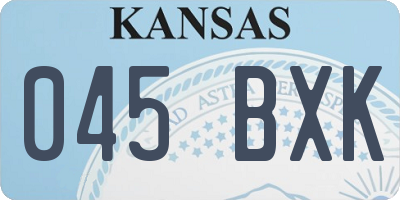 KS license plate 045BXK