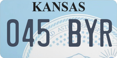 KS license plate 045BYR