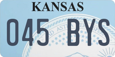 KS license plate 045BYS