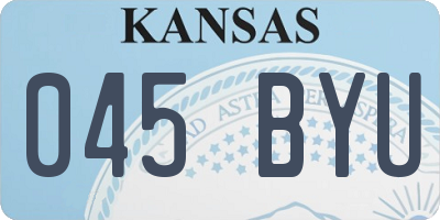 KS license plate 045BYU