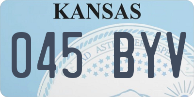 KS license plate 045BYV