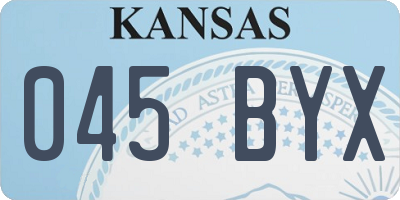 KS license plate 045BYX
