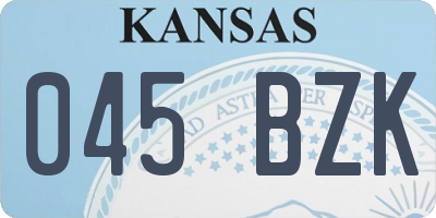 KS license plate 045BZK
