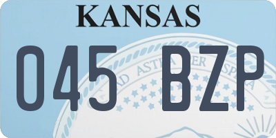 KS license plate 045BZP