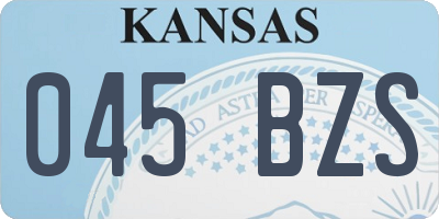 KS license plate 045BZS