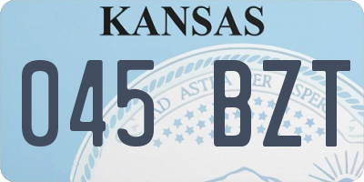 KS license plate 045BZT