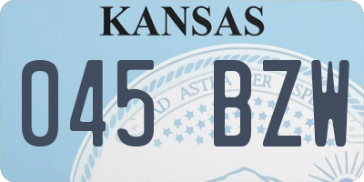 KS license plate 045BZW