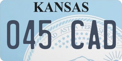 KS license plate 045CAD