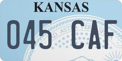 KS license plate 045CAF