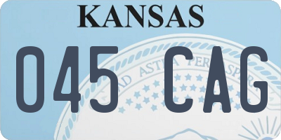KS license plate 045CAG
