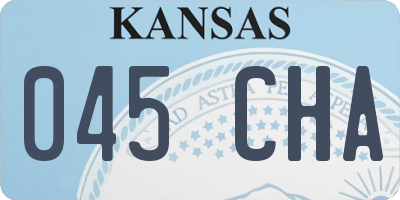 KS license plate 045CHA