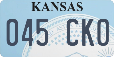 KS license plate 045CKO