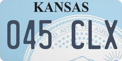 KS license plate 045CLX