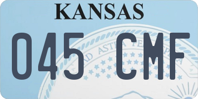 KS license plate 045CMF