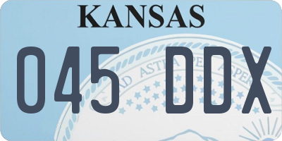 KS license plate 045DDX