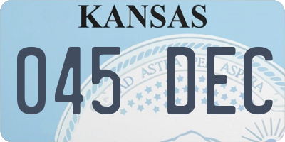 KS license plate 045DEC