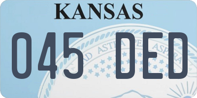 KS license plate 045DED