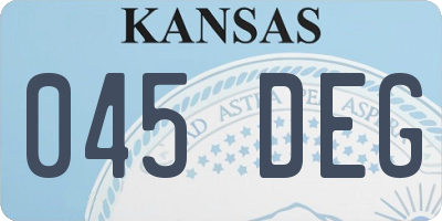 KS license plate 045DEG