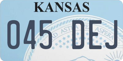 KS license plate 045DEJ