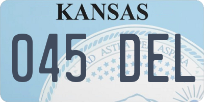 KS license plate 045DEL