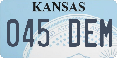 KS license plate 045DEM