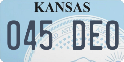 KS license plate 045DEO