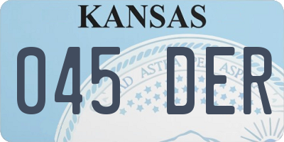 KS license plate 045DER
