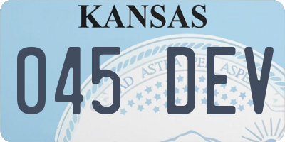 KS license plate 045DEV