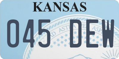 KS license plate 045DEW