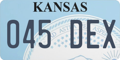 KS license plate 045DEX
