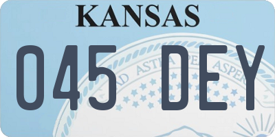 KS license plate 045DEY