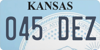 KS license plate 045DEZ