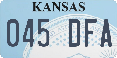 KS license plate 045DFA