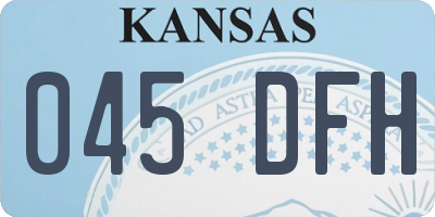 KS license plate 045DFH