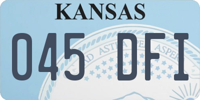 KS license plate 045DFI