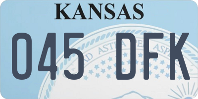 KS license plate 045DFK