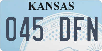 KS license plate 045DFN