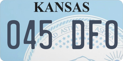 KS license plate 045DFO