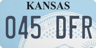 KS license plate 045DFR