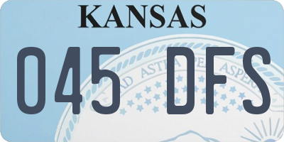 KS license plate 045DFS